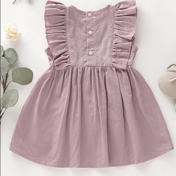 ✨💫HP X4✨💫Solid Flounced Sleeve Dress💕 - Picture 4 of 8